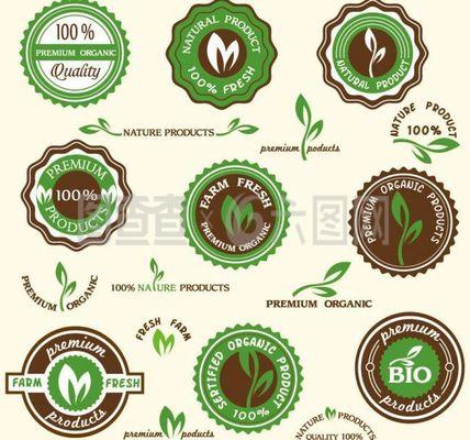 原生態綠色環保徽章標簽圖片